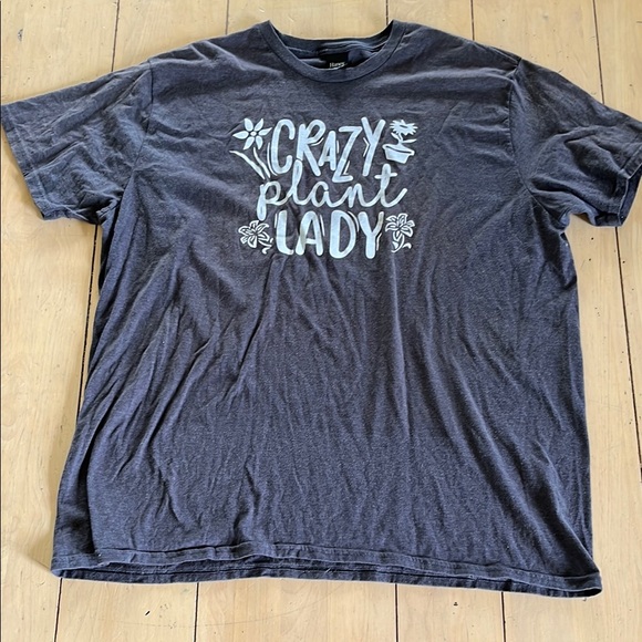 Hanes Tops - Hanes Perfect Tee in Dark Gray “Crazy Plant Lady” 2XL